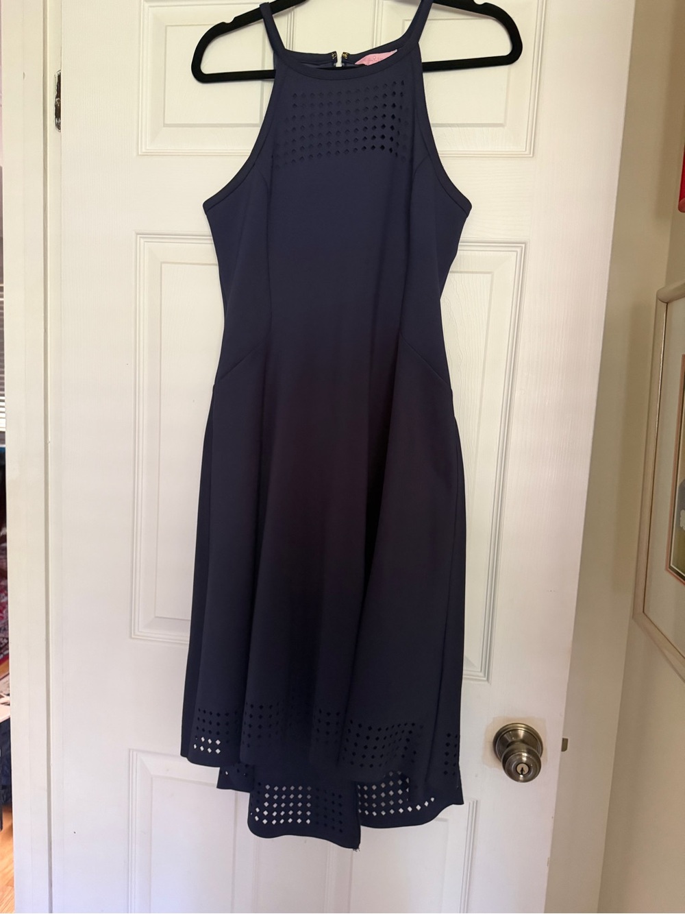 Lily Pulitzer Women's Navy Laser-Cut Fit & Flare Dress